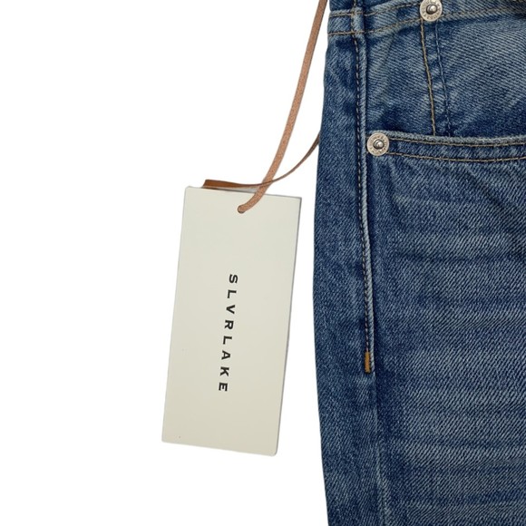NWT SLVRLAKE Women's Beatnik High Rise Distressed Slim Straight Jeans Size 28 - Picture 9 of 11